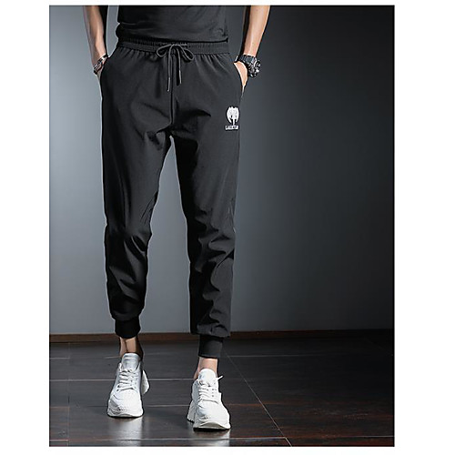 

Men's Chino Chinos Pants Solid Colored Ankle-Length Black Gray