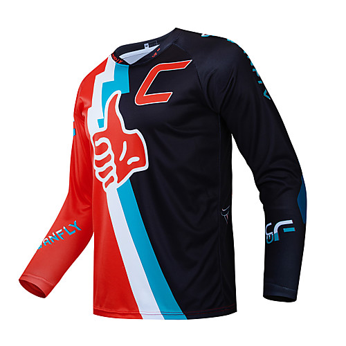 

CAWANFLY Men's Long Sleeve Downhill Jersey with Pants Dirt Bike Jersey Winter Black / Red Novelty Funny Bike Tee Tshirt Jersey Top Mountain Bike MTB Road Bike Cycling Breathable Sports Clothing