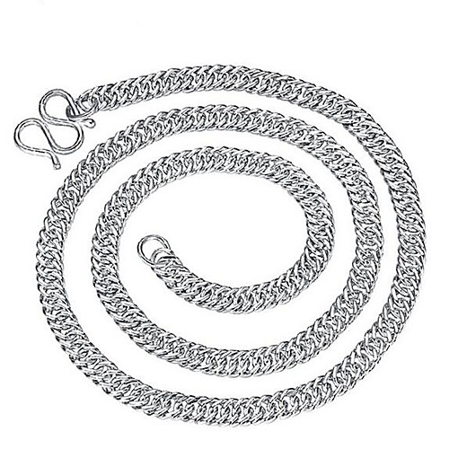 

Men's Chain Necklace Beaded Necklace Classic Precious Fashion Copper Silver Plated Silver 50 cm Necklace Jewelry For Christmas Halloween Party Evening Street Gift / Chains