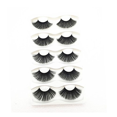 

5 Pairs Eyelashes False Eyelashes Criss-cross Natural Fake Lashes Length Makeup 3D Mink Lashes Extension Eyelash Beauty