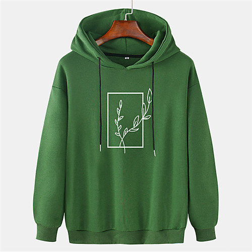 

Men's Pullover Hoodie Sweatshirt Leaf Graphic Prints 3D Sports & Outdoor Daily Sports Hot Stamping Basic Casual Hoodies Sweatshirts Black Purple Red