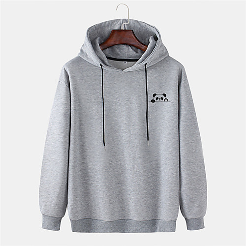 

Men's Pullover Hoodie Sweatshirt Graphic Prints Panda Animal 3D Sports & Outdoor Daily Sports Hot Stamping Basic Casual Hoodies Sweatshirts White Blue Blushing Pink