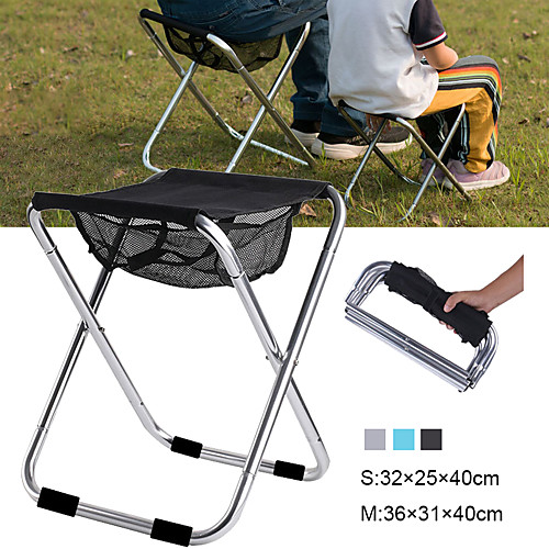 

Camping Stool Portable Ultra Light (UL) Foldable Breathable Aluminum Alloy for 1 person Fishing Beach Camping Traveling Autumn / Fall Winter Black Blue Silver