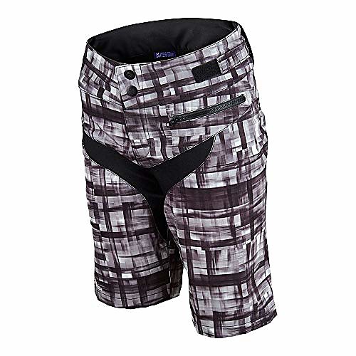 

skyline women's bmx bicycle shorts - plaid black/medium