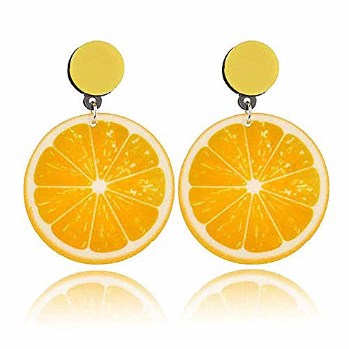 

ruizhen acrylic lemon earrings fruit charm dangle earrings for girls (stud)
