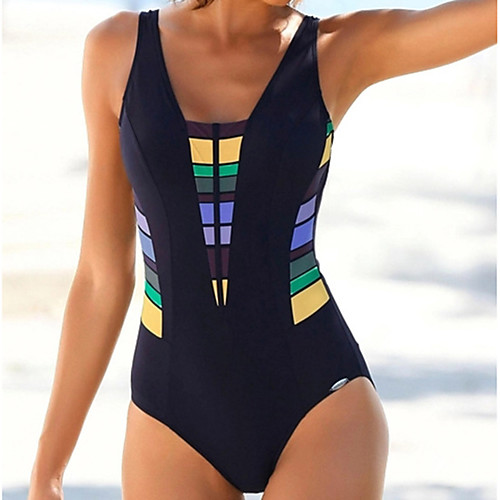 

Women's One Piece Swimsuit Nylon Swimwear Bodysuit Quick Dry Breathable Sleeveless Swimming Surfing Water Sports Summer