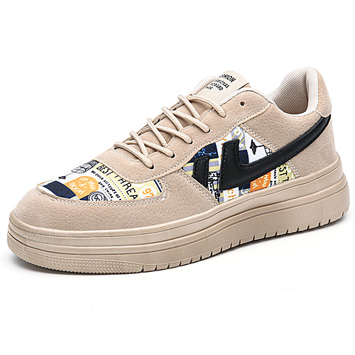 

Men's Trainers Athletic Shoes Lace up Sporty Casual Athletic Outdoor Fitness & Cross Training Shoes Walking Shoes Synthetics Breathable Non-slipping Shock Absorbing Booties / Ankle Boots Black Beige