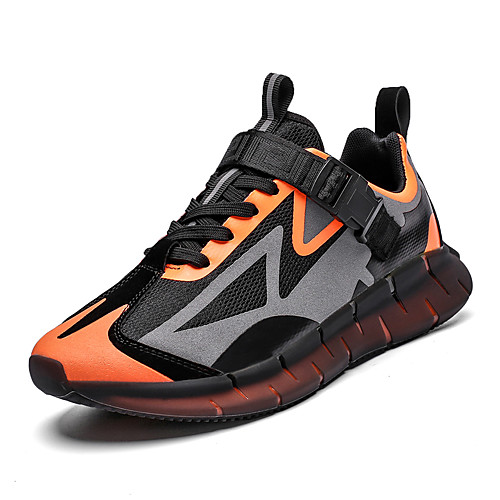 

Men's Sneakers Sporty Preppy Daily Outdoor Elastic Fabric Breathable Non-slipping Wear Proof Orange / Black Green Gray Color Block Spring Summer