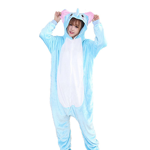 

Adults' Kigurumi Pajamas Elephant Onesie Pajamas Flannelette Blue Cosplay For Men and Women Animal Sleepwear Cartoon Festival / Holiday Costumes