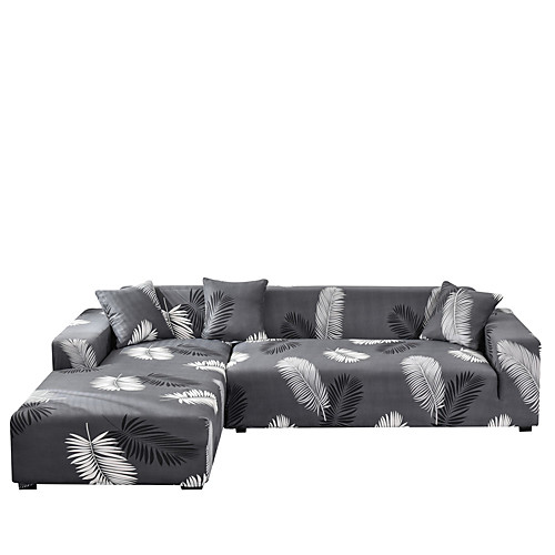 

Sofa Cover Feathers Print Dustproof Stretch Slipcovers Stretch Super Soft Fabric Couch Cover Fit for 1to 4 Cushion Couch and L Shape Sofa (You will Get 1 Throw Pillow Case as free Gift)