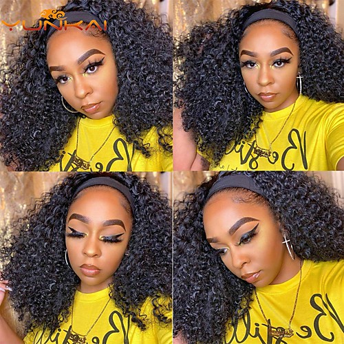 

cloud headband wig european and american ladies kinky curl headband wig wholesale custom-made long curly hair cover