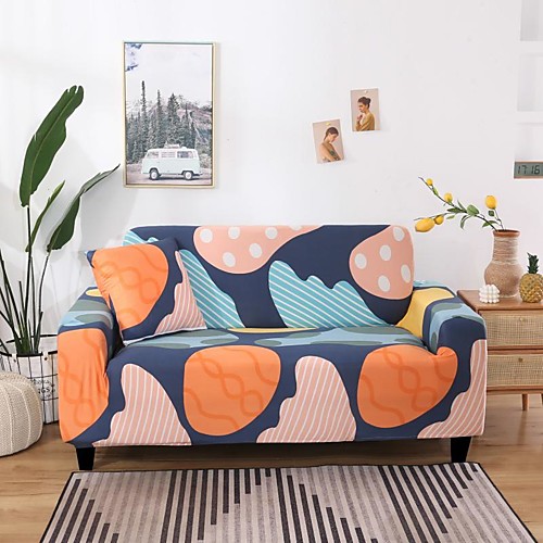 

Colorful Print Dustproof All-powerful Stretch Sofa Cover Super Soft Fabric with One Free Boster Case