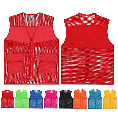 

Men's Hiking Vest / Gilet Fishing Vest Winter Outdoor Lightweight Breathable Wear Resistance Multi Pocket Vest / Gilet Top Single Slider Camping / Hiking Hunting Fishing Black Red Army Green Khaki