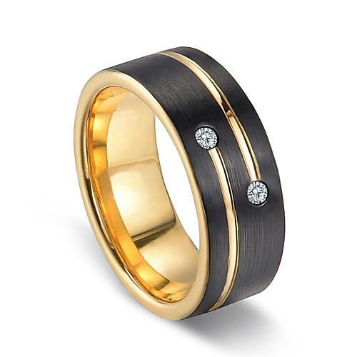 

fashion domineering ring elegant aristocratic black slotted gold diamond