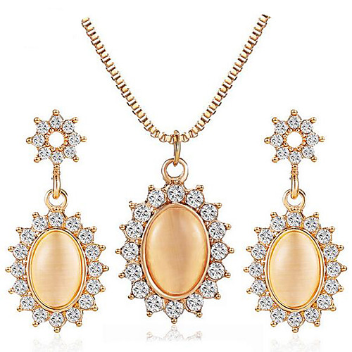

Women's Jewelry Set Bridal Jewelry Sets 3D Flower Precious Fashion Gold Plated Earrings Jewelry Gold For Christmas Wedding Party Evening Gift Formal 1 set