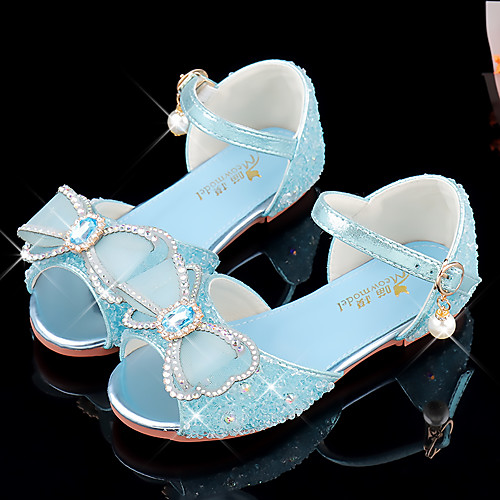 

Girls' Flats Flower Girl Shoes Princess Shoes School Shoes Rubber PU Little Kids(4-7ys) Big Kids(7years ) Daily Party & Evening Walking Shoes Rhinestone Bowknot Sparkling Glitter Blue Pink Silver