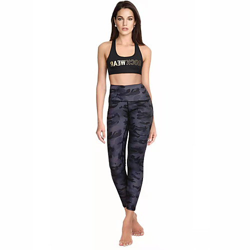 

Women's High Waist Yoga Pants Pocket Cropped Leggings Tummy Control Butt Lift Breathable Camo / Camouflage Camouflage Fitness Gym Workout Winter Sports Activewear High Elasticity Skinny