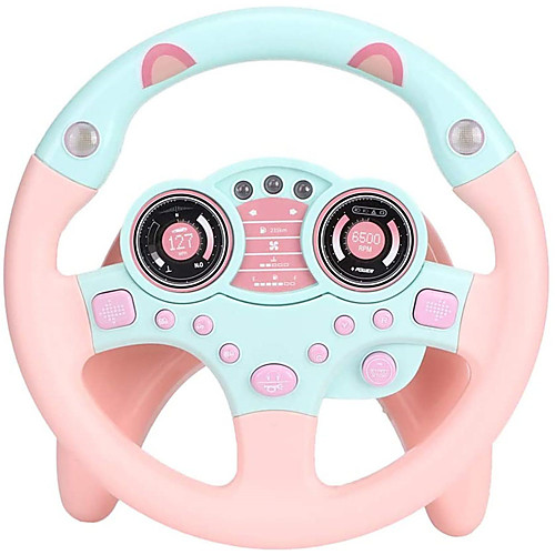 

Steering Wheel Toy with Lights Music Cars Simulated Driving for Toddlers Portabl Pretend Play Toy Adsorption Driving Wheel for Kids Boys and Girls