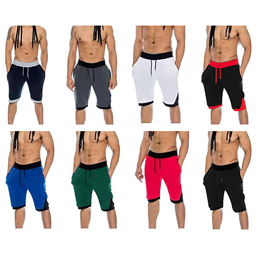 

Men's Running Shorts Street Bottoms Drawstring Pocket Fitness Gym Workout Running Jogging Exercise Moisture Wicking Quick Dry Breathable Normal Sport Dark Grey Black / Red White Black Red Green