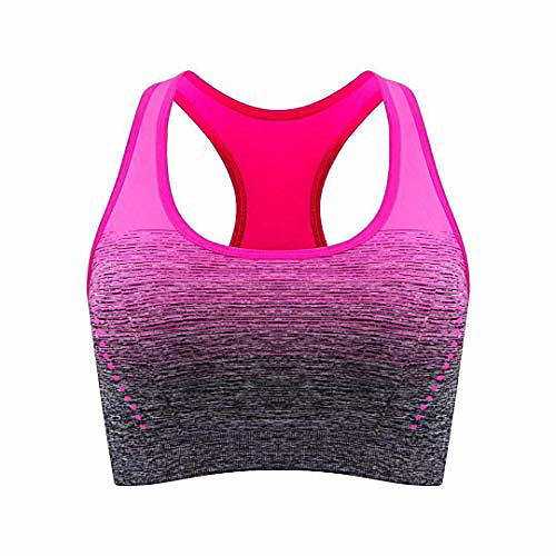 

women adjustable strap and removable pad tank top racerback sports bra fittin (rose, l)