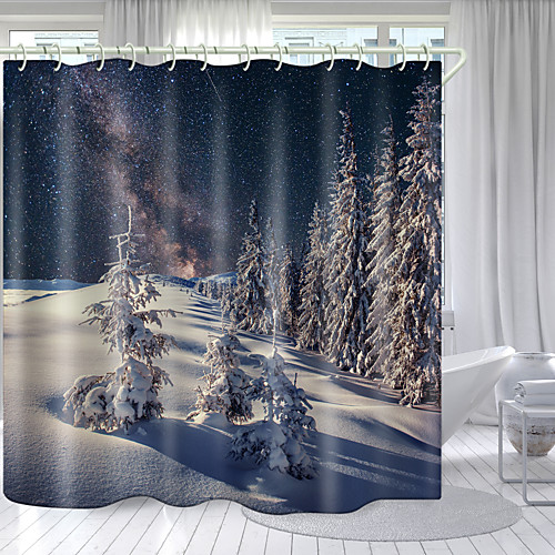 

Outer Space Cedar Digital Printing Shower Curtain Shower Curtains Hooks Modern Polyester New Design