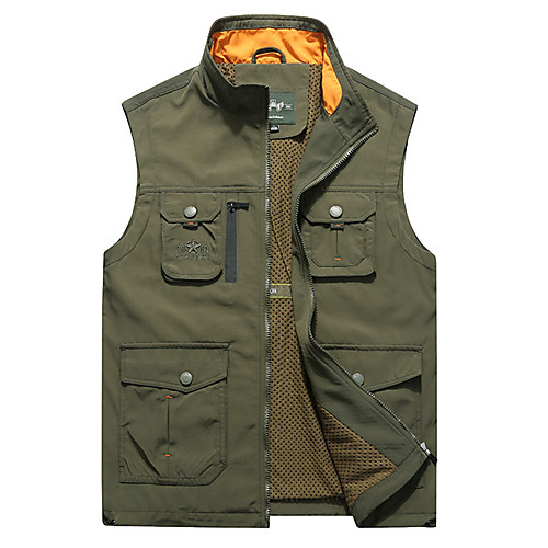 

Men's Hiking Vest / Gilet Fishing Vest Summer Outdoor Lightweight Breathable Wear Resistance Multi Pocket Vest / Gilet Top Single Slider Camping / Hiking Hunting Fishing