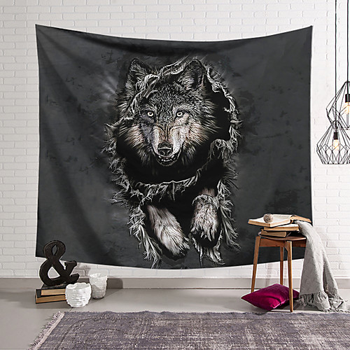 

Wall Tapestry Art Decor Blanket Curtain Hanging Home Bedroom Living Room Decoration Polyester Wolf