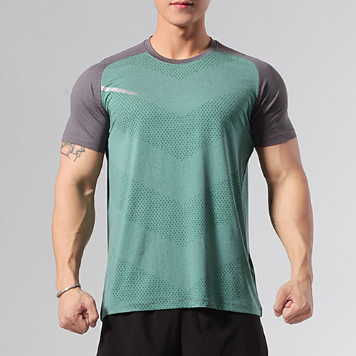 

Men's Tee / T-shirt Color Block Crew Neck Color Block Sport Athleisure T Shirt Top Short Sleeves Breathable Moisture Wicking Soft Comfortable Everyday Use Casual Daily Outdoor Exercising