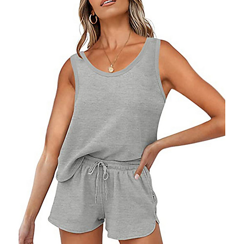 

Women's Home Cotton EU / US Size everyday Scoop Neck Loungewear Sleeveless Patchwork Spring & Summer Tie Dye S Black