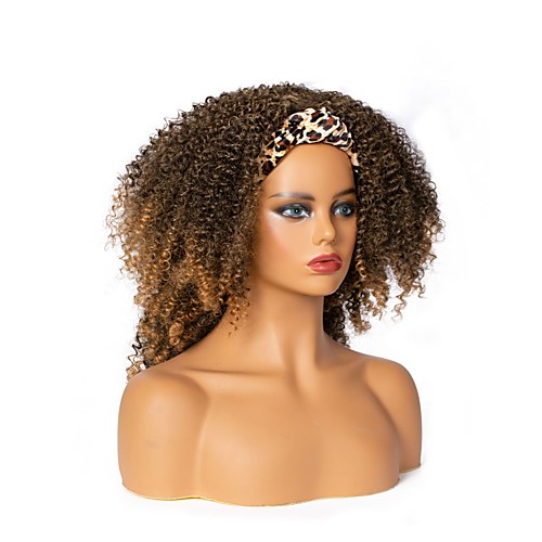 

xuchang factory direct supply foreign trade wig amazon fashion fluffy short curly hair bandana wig headgear