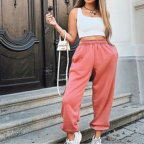 

Women's Sweatpants Jogger Pants Elastic Waistband Spandex Sport Athleisure Pants Pants / Trousers Bottoms Breathable Soft Comfortable Everyday Use Casual Daily Outdoor Exercising