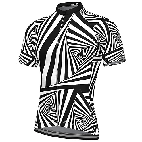 

21Grams Men's Short Sleeve Cycling Jersey Spandex Black 3D Zebra Bike Top Mountain Bike MTB Road Bike Cycling Breathable Quick Dry Sports Clothing Apparel / Athleisure