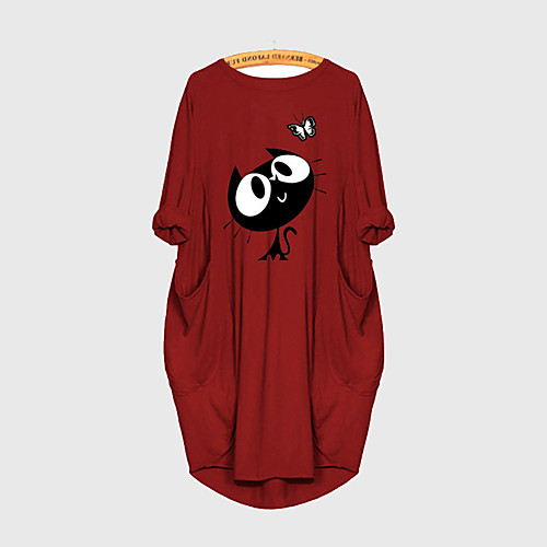 

Women's Plus Size Dresses T Shirt Dress Tee Dress Short Mini Dress Short Sleeve Graphic Blue M L XL 2XL 3XL