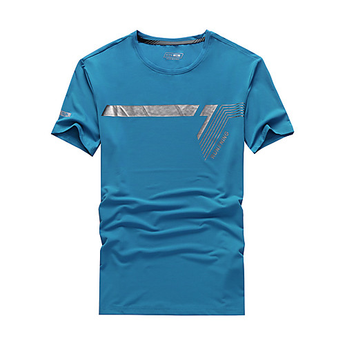

Men's T shirt Hiking Tee shirt Short Sleeve Tee Tshirt Top Outdoor Lightweight Breathable Quick Dry Sweat wicking Autumn / Fall Spring POLY Elastane Dark Grey White Black Hunting Fishing Climbing