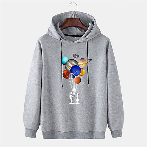 

Men's Pullover Hoodie Sweatshirt Graphic Prints Balloon 3D Sports & Outdoor Daily Sports Hot Stamping Basic Casual Hoodies Sweatshirts Black Red Yellow