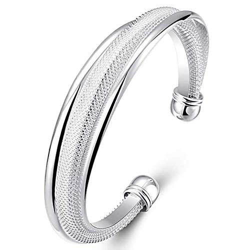 

925 sterling silver bangle bracelet, fashion women jewelry solid silver open bracelet gift