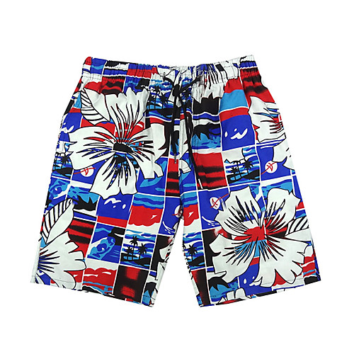 

Men's Swim Shorts Swim Trunks Bottoms Breathable Quick Dry Drawstring - Swimming Diving Surfing Floral / Botanical Tie Dye Autumn / Fall Spring Summer / Micro-elastic