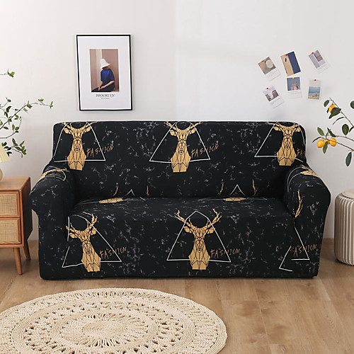 

Sofa Cover Stretch Slipcovers Milu Deer Print Dustproof Super Soft Fabric Couch Cover Fit for 1to 4 Cushion Couch and L Shape Sofa (You will Get 1 Throw Pillow Case as free Gift)