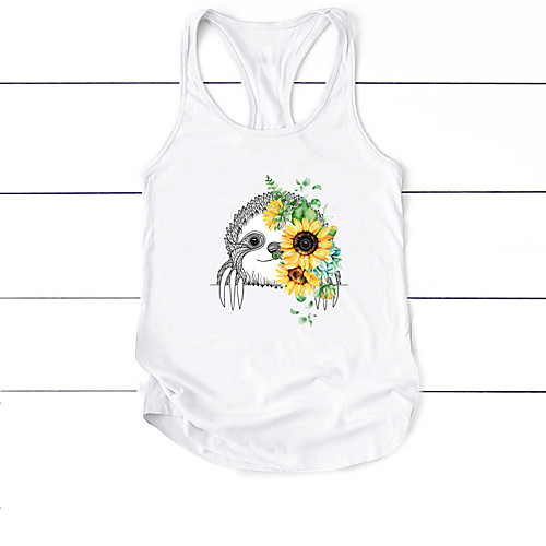 

Women's Yoga Top Racerback Fashion White Black Gray Cotton Fitness Gym Workout Running Tank Top T Shirt Sport Activewear Moisture Wicking Quick Dry Lightweight Breathable High Elasticity