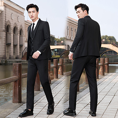 

men's spring and autumn men's suits men's korean slim professional suits men's three-piece wedding groomsmen dresses