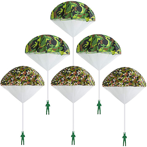 

6 Pack Camo Parachute Toy Tangle Free Throwing Toy Parachute Kids Outdoor Toys Flying Gifts for 3 4 5 6 7 8 9 10 Year Old Boy Girl Toy