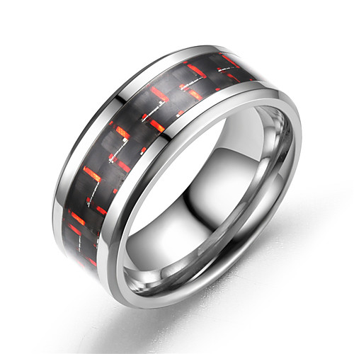 

fashion three-color carbon fiber couple ring titanium steel ring
