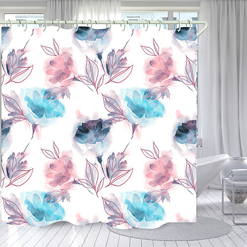 

Symphony Flower Digital Printing Shower Curtain Shower Curtains Hooks Modern Polyester New Design