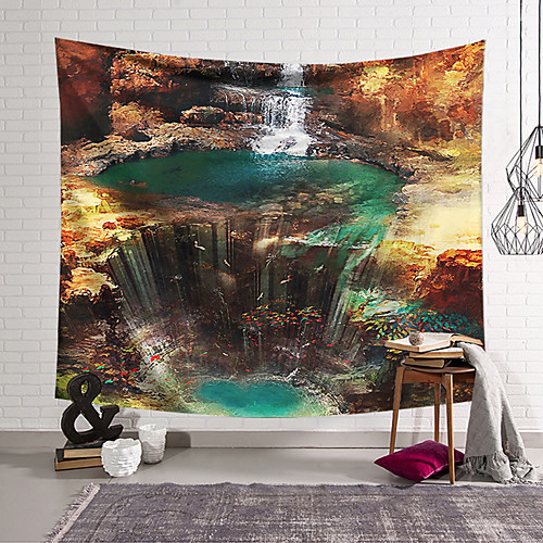 

Wall Tapestry Art Decor Blanket Curtain Hanging Home Bedroom Living Room Decoration Polyester Waterfall Landscape