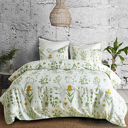 

Duvet cover set with zipper with botanical cover set with zipper with floral pattern printed, exceptionally breathable and comfortable