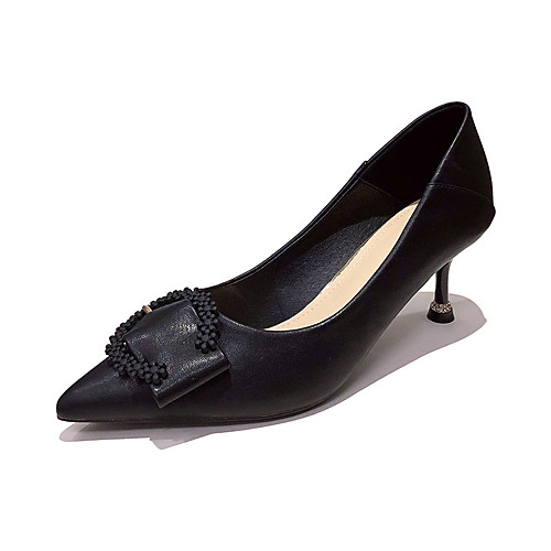 

Women's Heels Pumps PU Solid Colored Almond Black