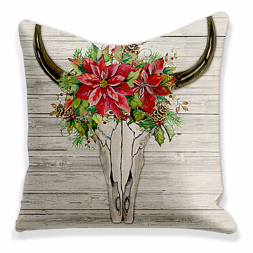 

Double Side 1 Pc Cushion Cover Print 45x45cm Linen for Sofa Bedroom Animal Yak