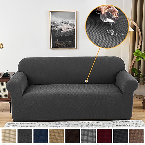 

Nordic Simple Plain Color Thick Elastic Sofa Cover Single Double Three Person Combination Sofa Cover Stretch Fabric