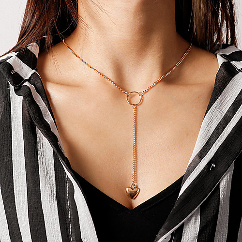

Women's Pendant Necklace Necklace Classic Heart Simple Fashion Vintage Classic Alloy Gold 51 cm Necklace Jewelry 1pc For Party Evening Street Gift Birthday Party Festival / Y Necklace
