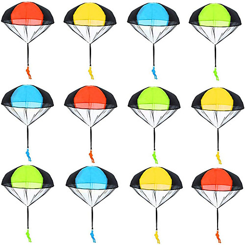 

12 Pack Parachute Toys Tangle Free Throwing Parachute Toy Parachute Figures Plastic Warrior Figures for Kids Party Favors Outdoor